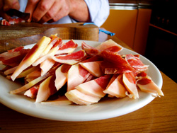 Prosciutto prepration in Calabria, Italy